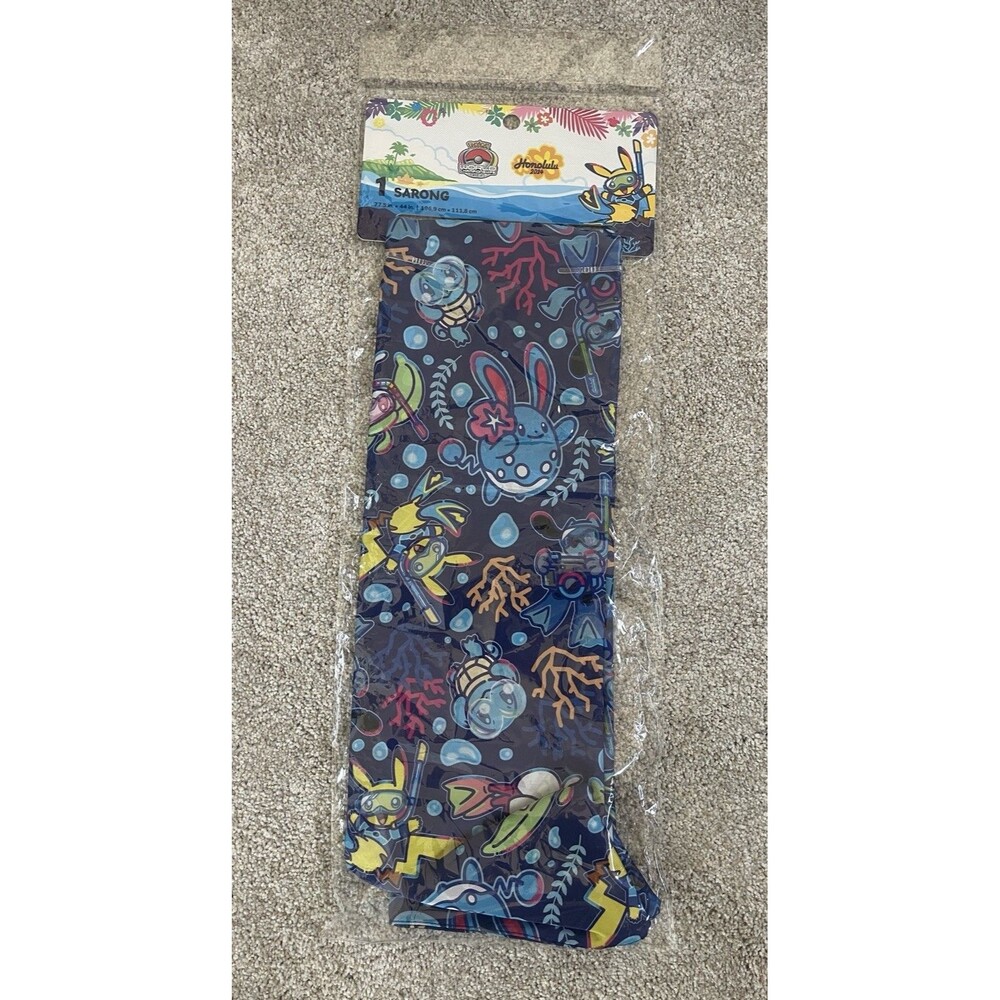 Pokémon World Championship 2024 Pikachu Scuba Print Sarong Honolulu Hawaii Wrap